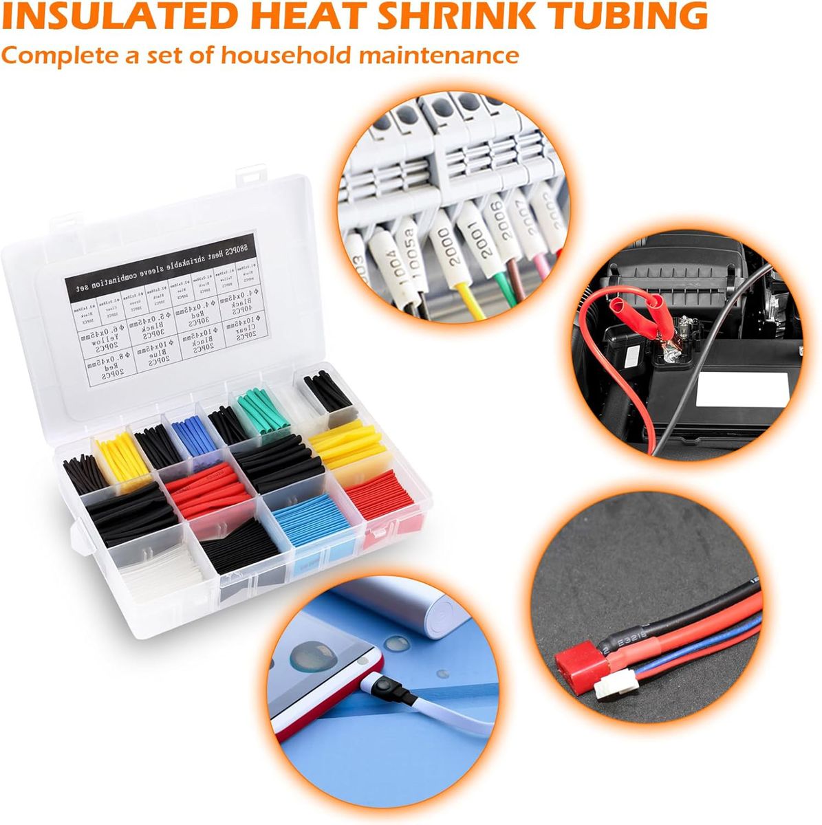 560 Pieces 12 Sizes Heat Shrink Tubing Kit For DIY Electrical Insulation