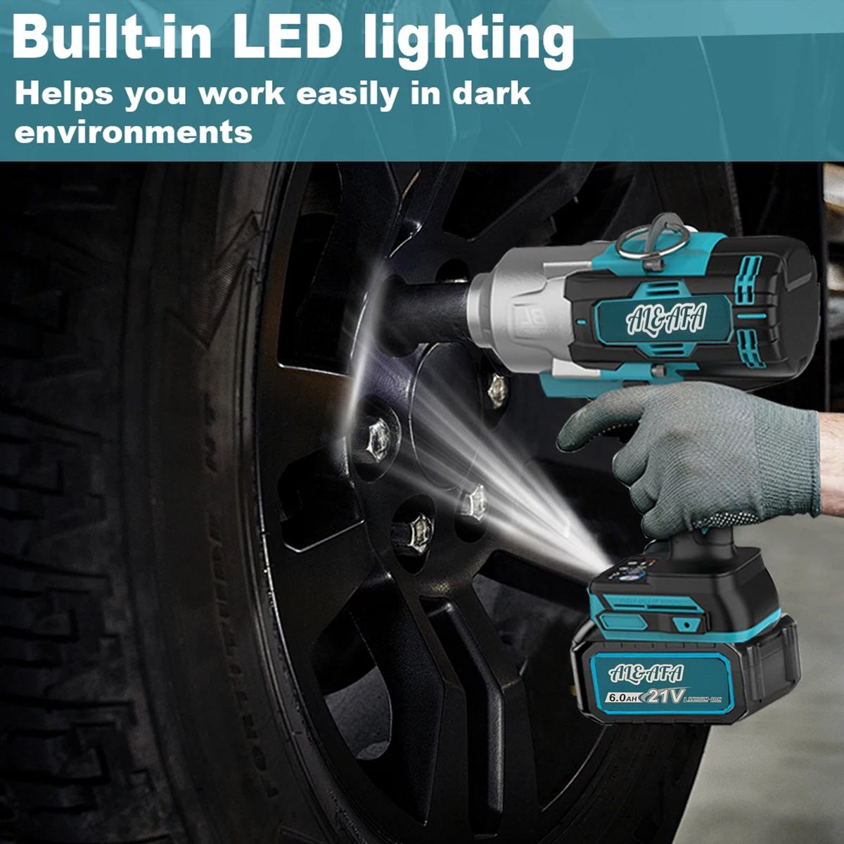 Al&Afa Brushless 2000Nm Torque Impact Wrench With 2 Batteries Socket & Case