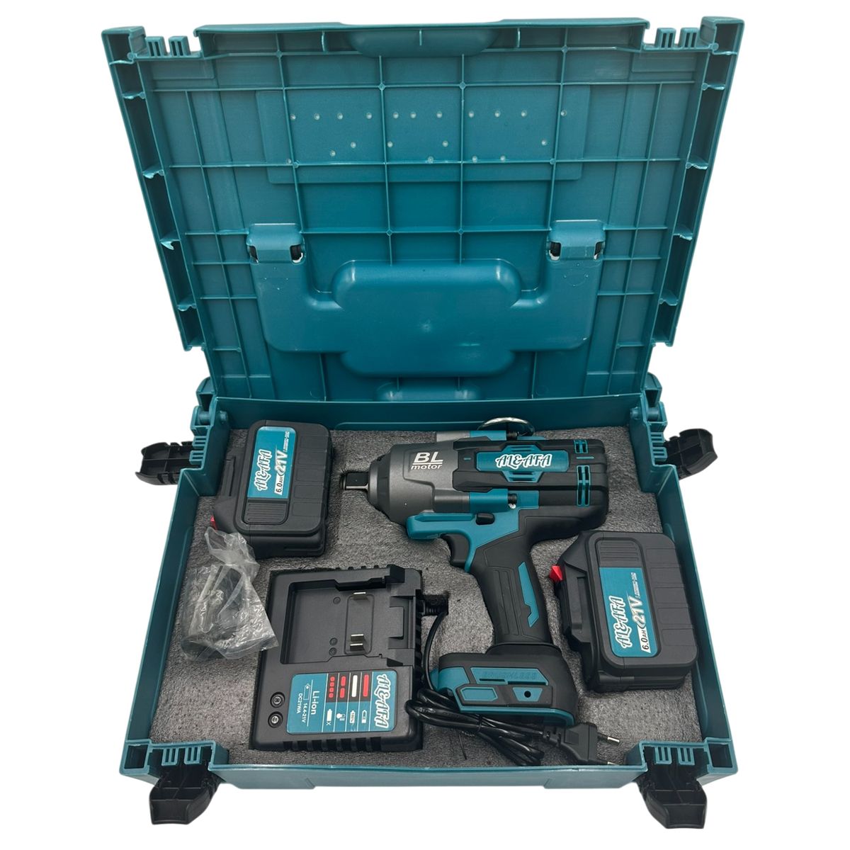 Al&Afa Brushless 2000Nm Torque Impact Wrench With 2 Batteries Socket & Case