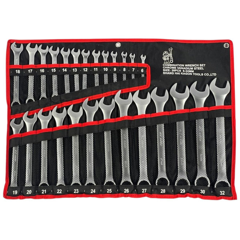 26-piece spanner set, 6 to 32mm
