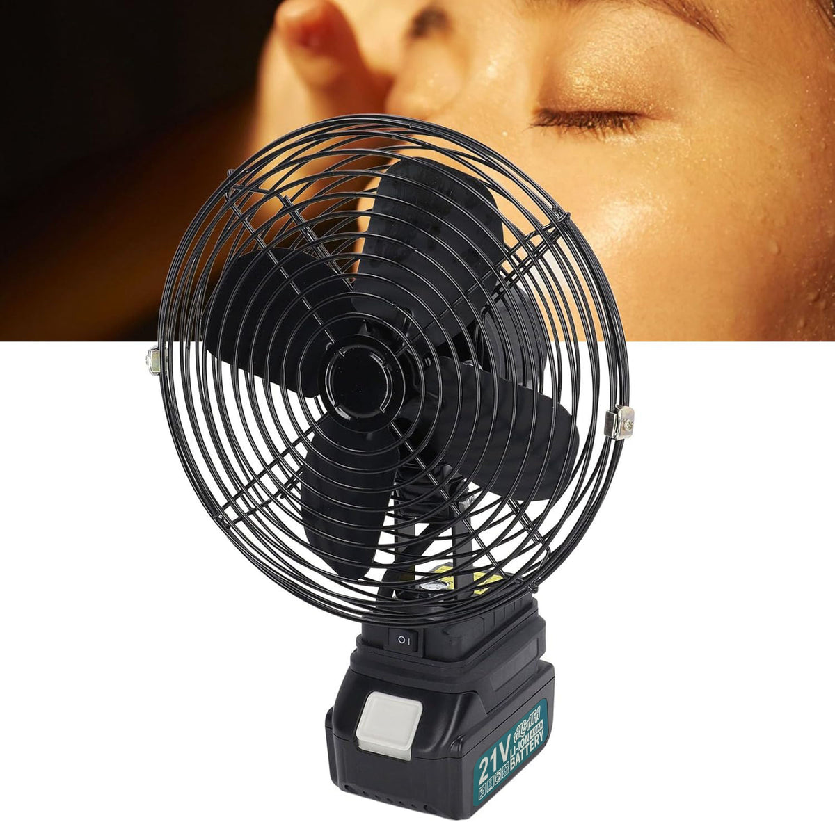 Al&Afa 8 inch cordless fan running on a 21V battery