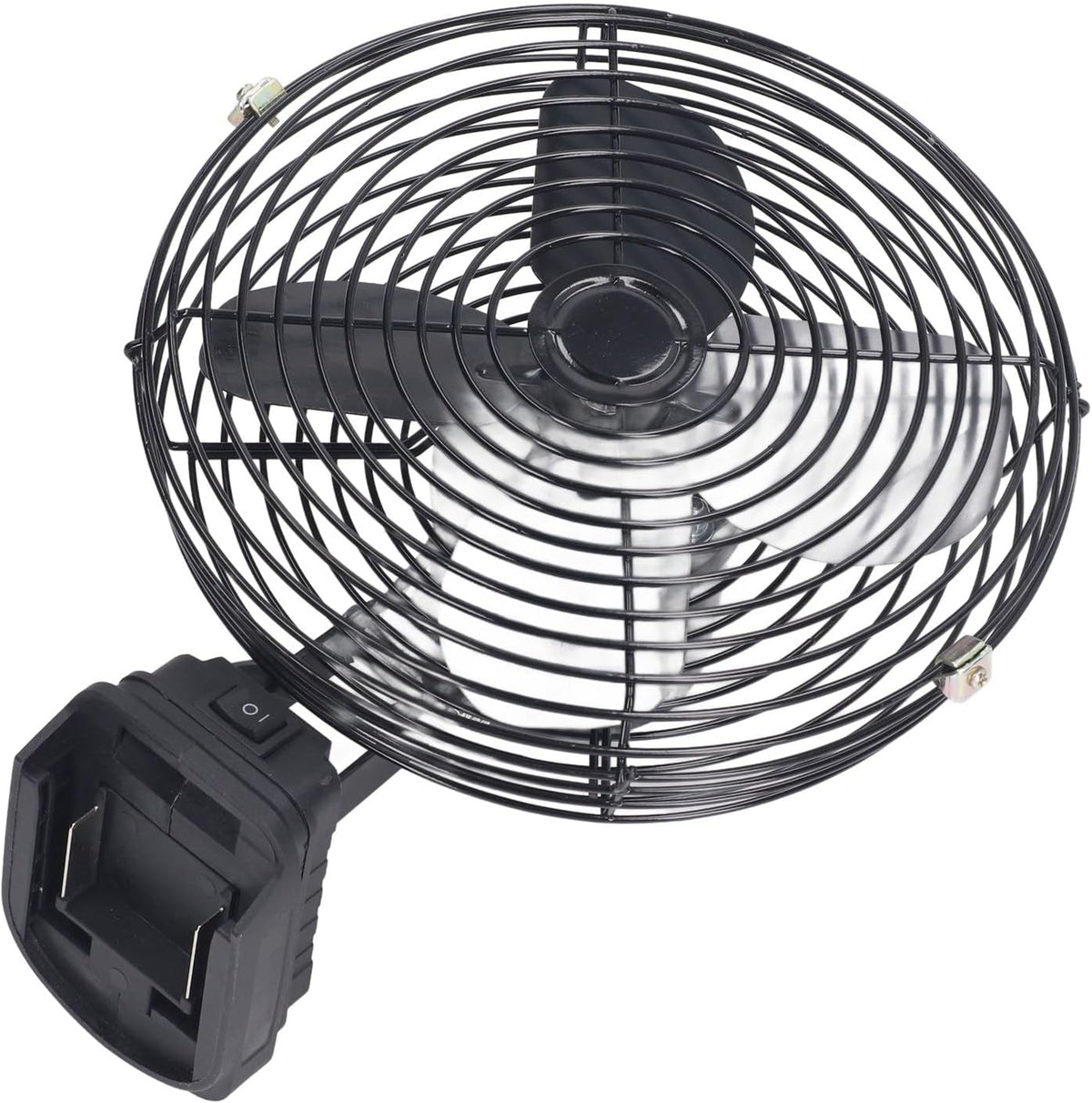 Al&Afa 8 inch fan with 4 metal blades, seen from the front at an angle