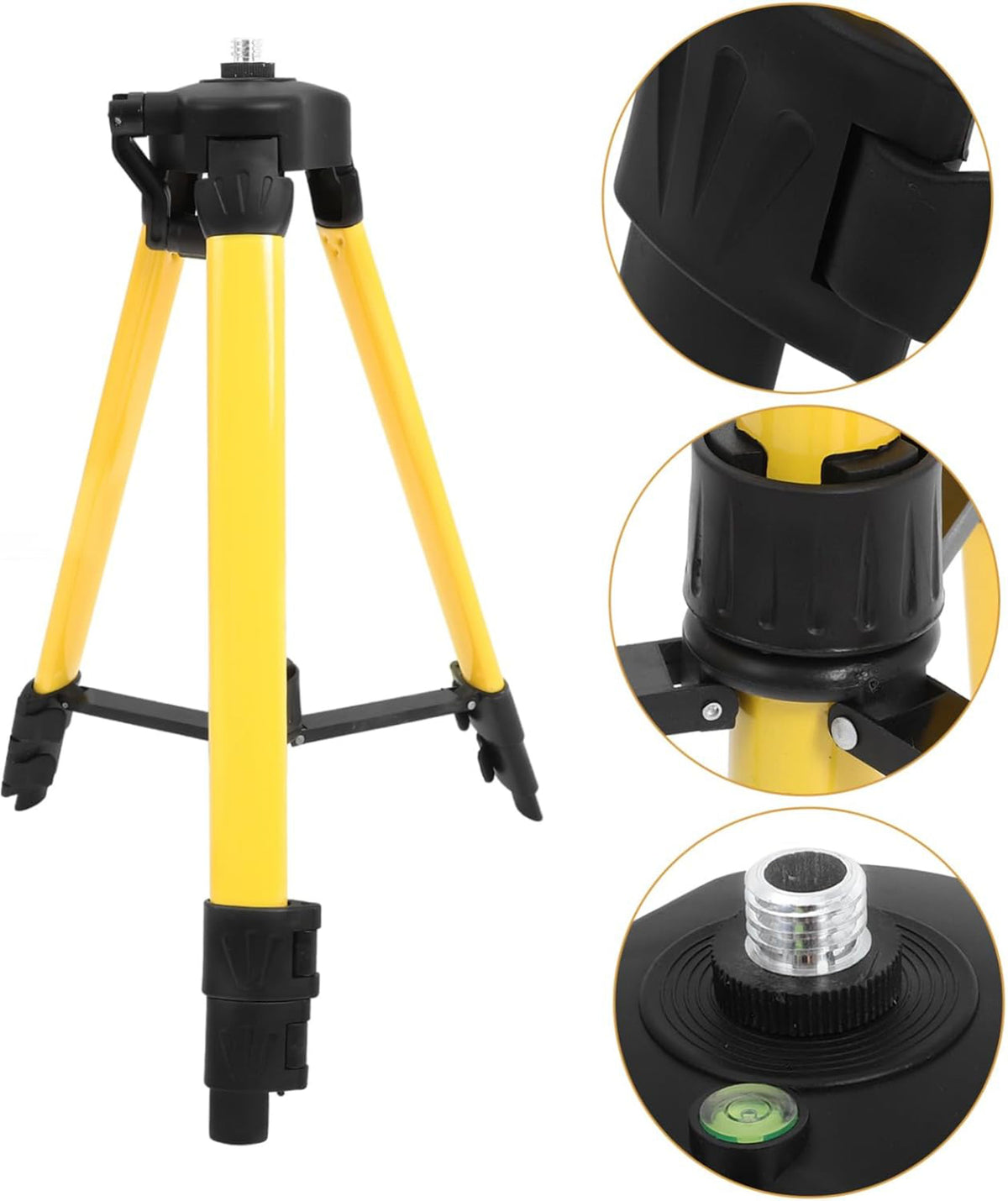 Yellow extendable tripod included with the Al&Afa 4D laser level