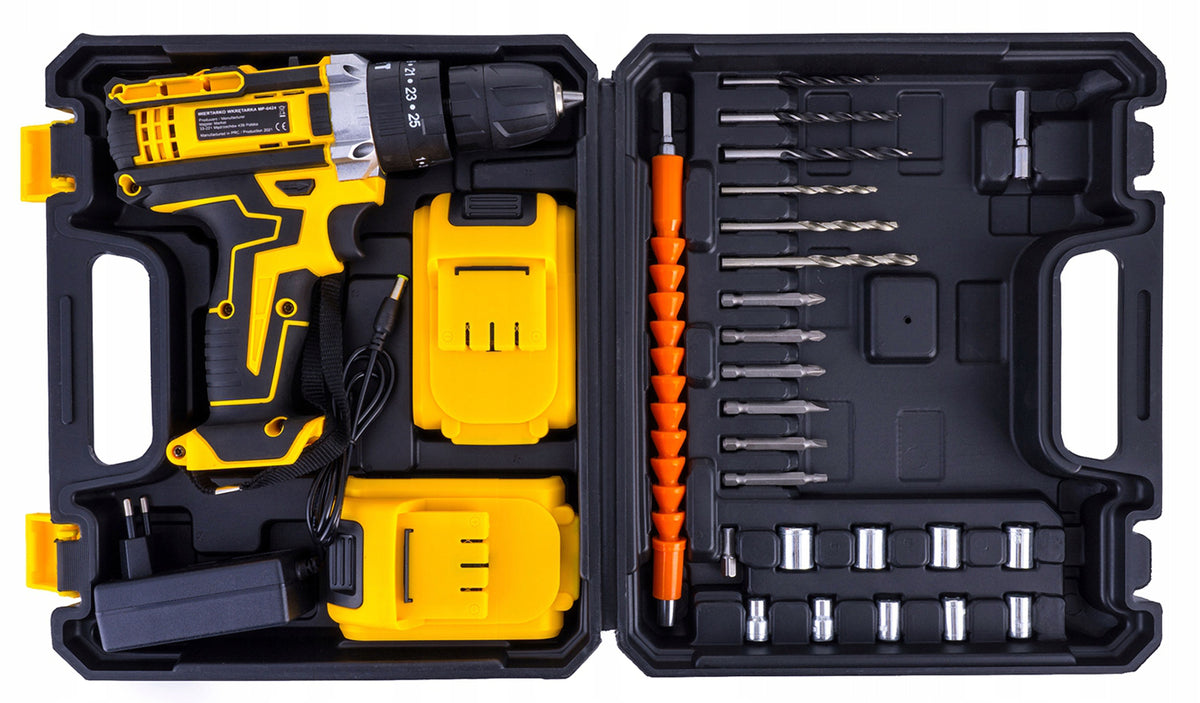 Al&Afa 26-piece cordless drill set packed in its carry case