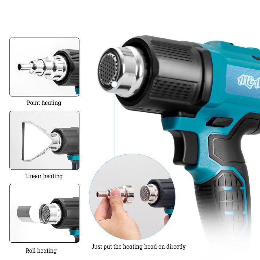 Al&Afa Cordless Heat Gun 21V Kit with 2 Batteries, Nozzles & Case