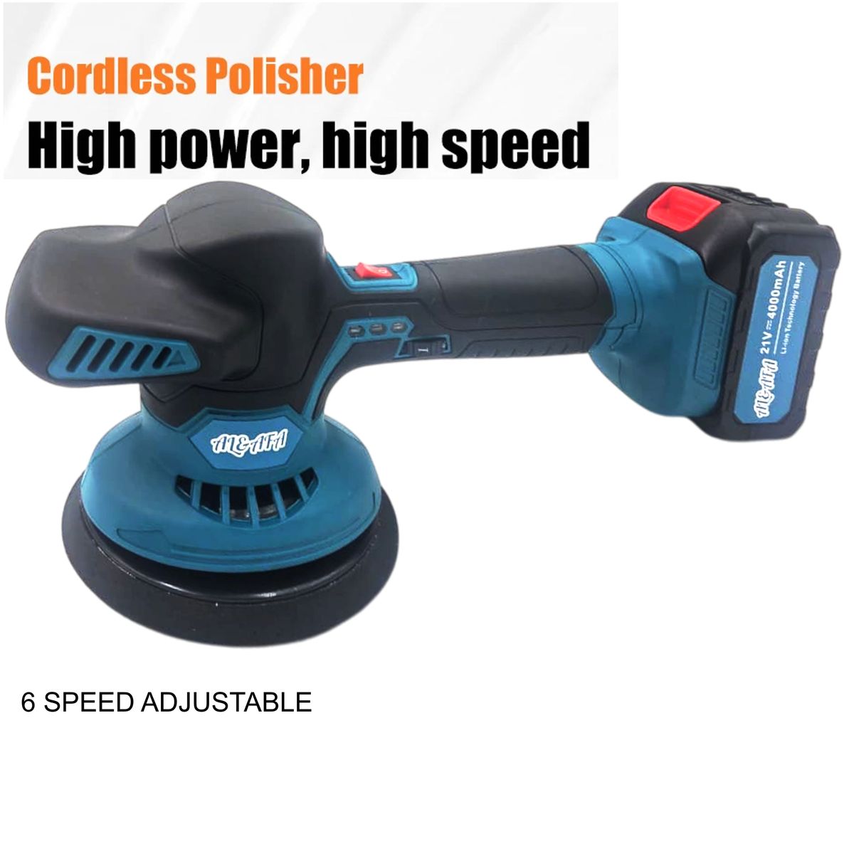 Al&Afa 6 Speed Cordless Wax Buff & Polish Machine ,2x21v Batteries&4 Pads