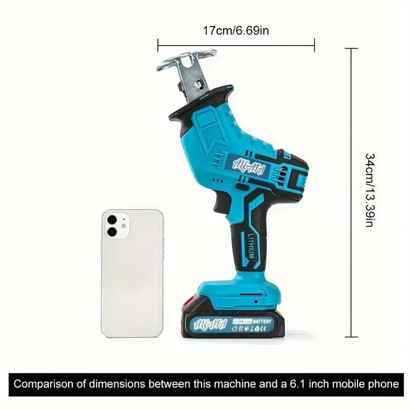 Al&Afa Handheld Cordless Reciprocating Saw, 2 Batteries, Blades & Case