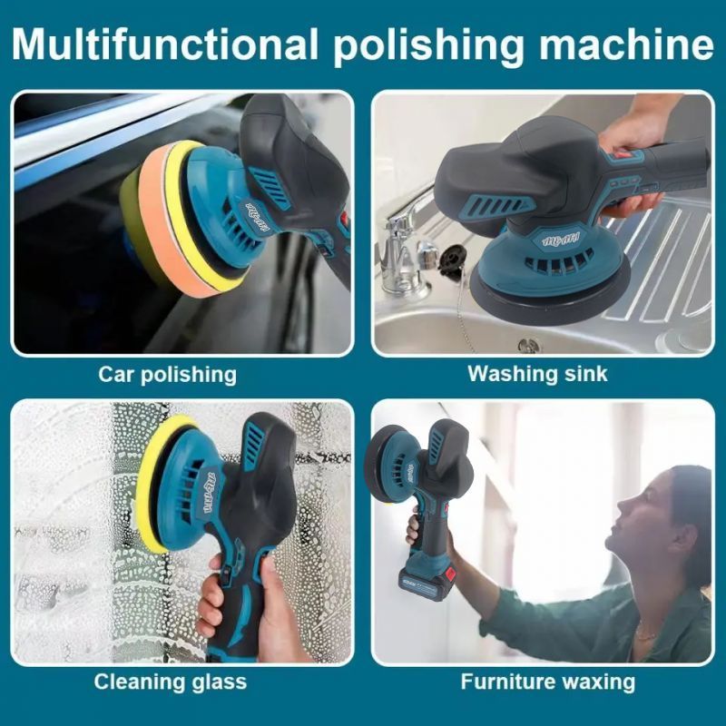 Al&Afa 6 Speed Cordless Wax Buff & Polish Machine ,2x21v Batteries&4 Pads