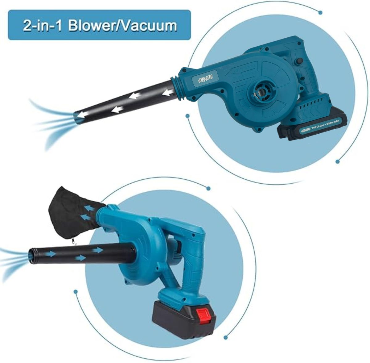 Al&Afa Air Blitz Long Nose 2in1 Blower & Vacuum With 2 Batteries & Charger