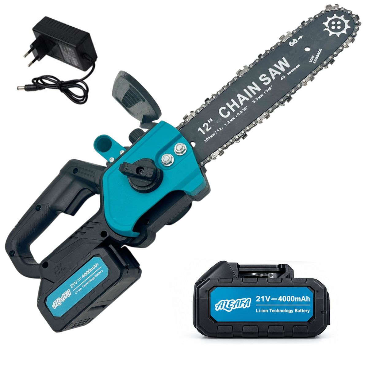 Al&Afa Cordless Brushless 12inch Chainsaw with 2 Li-Ion Batteries & Charger