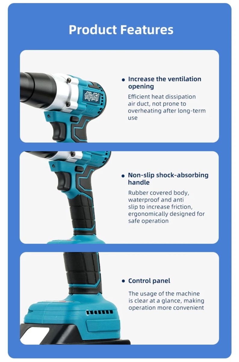 Al&Afa 21V Cordless Rivet Gun Kit With Case, 2 Batteries & Accessories