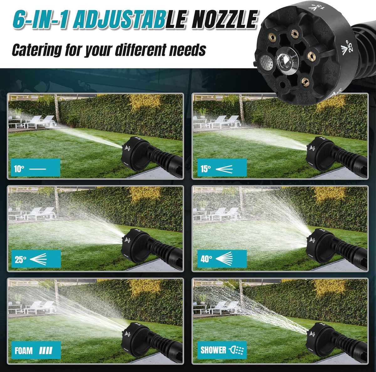 Al&Afa - Cordless Pressure Washer Gun with 2 Batteries, Accessories & Case