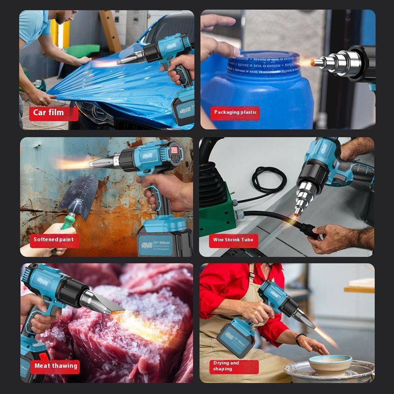 Al&Afa Cordless Heat Gun 21V Kit with 2 Batteries, Nozzles & Case