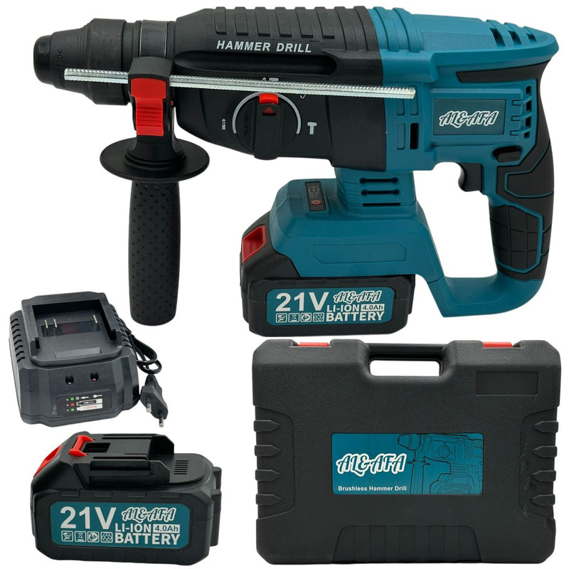 4 Function Cordless Rotary Hammer Drill With 2 Li-ion Batteries & Case