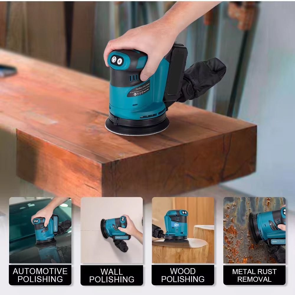 Al&Afa Cordless Orbital Sander 21V 125mm With 2 Batteries & Dust Bag