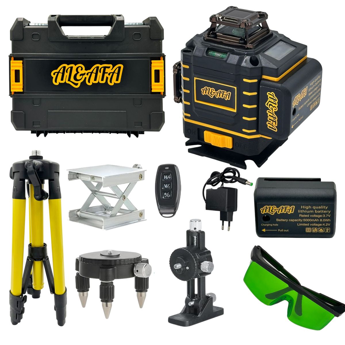 Al&Afa Industrial Yellow 4D 16 Line Laser Self-Leveling Mapping Tool & Case