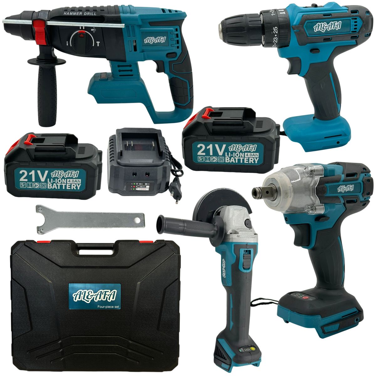 Al&Afa Wireless 4 Piece Brushless Power Tool Set With Batteries & Case