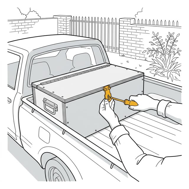 A bakkie load-bin tool box, finished