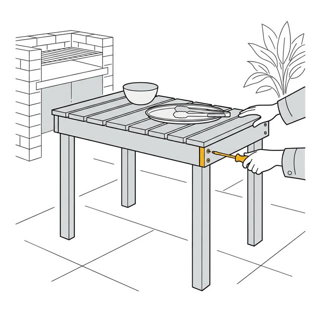 A braai prep table, finished