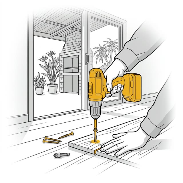Stop a squeaky wooden floorboard, finished