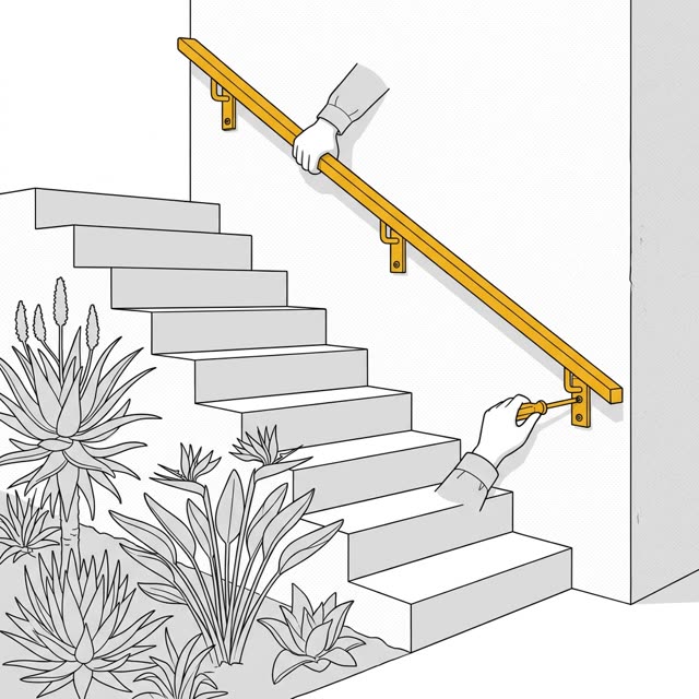 A wooden stair handrail, finished